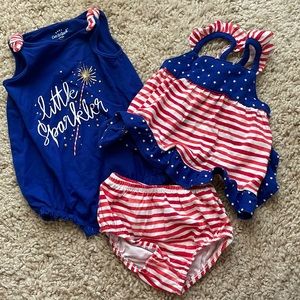 Cat and Jack 3-6mo patriotic 3 piece set